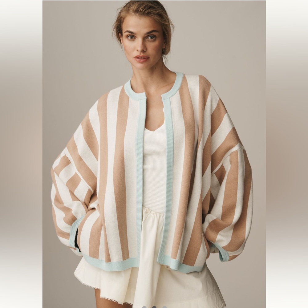 Anthropologie bel Kazan open front icon cardigan sweater ONE SIZE NWOT - Picture 2 of 8